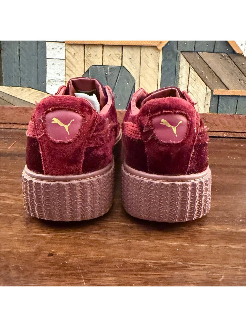 FENTY Puma x Rihanna Velvet Creeper 'Burgundy' Sneakers Size US Women's 8.5 - Picture 4 of 7